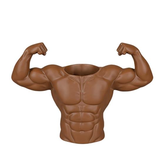 Yousheng 3D Printed Pen Holder, Muscular Man Figure, Creative Desk Organizer for Pens And Makeup Brushes, Funny Funny Fitness Enthusiast Gift