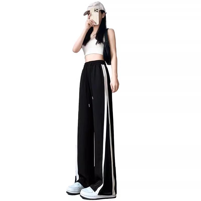 New Summer Thin Straight Loose Casual Sweatpants Small Narrow Vertical Wide-leg Pants