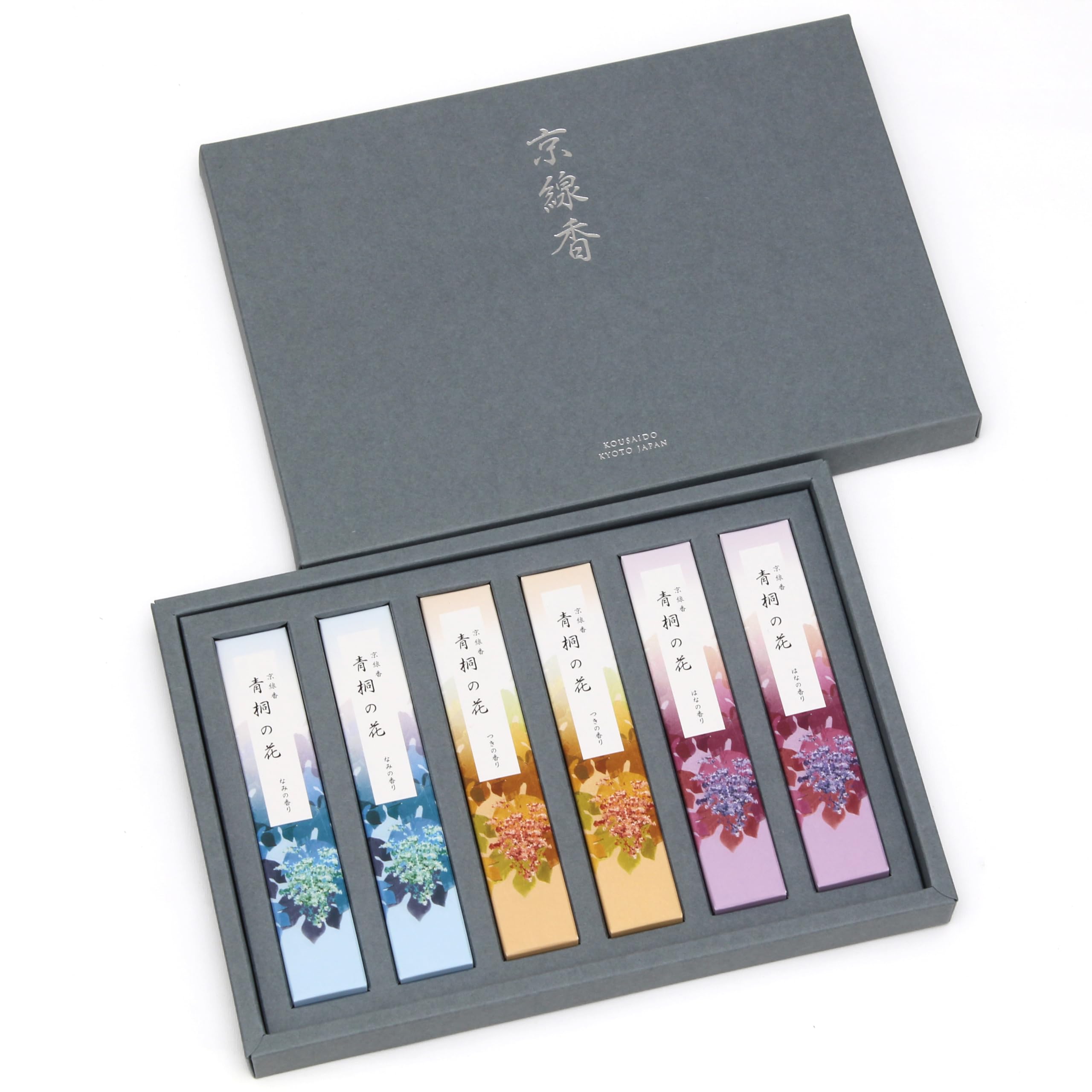 

Gentle, Modern Japanese Incense Set [3 Floral Scents] Relaxing Time, Blue Paulownia Flower
