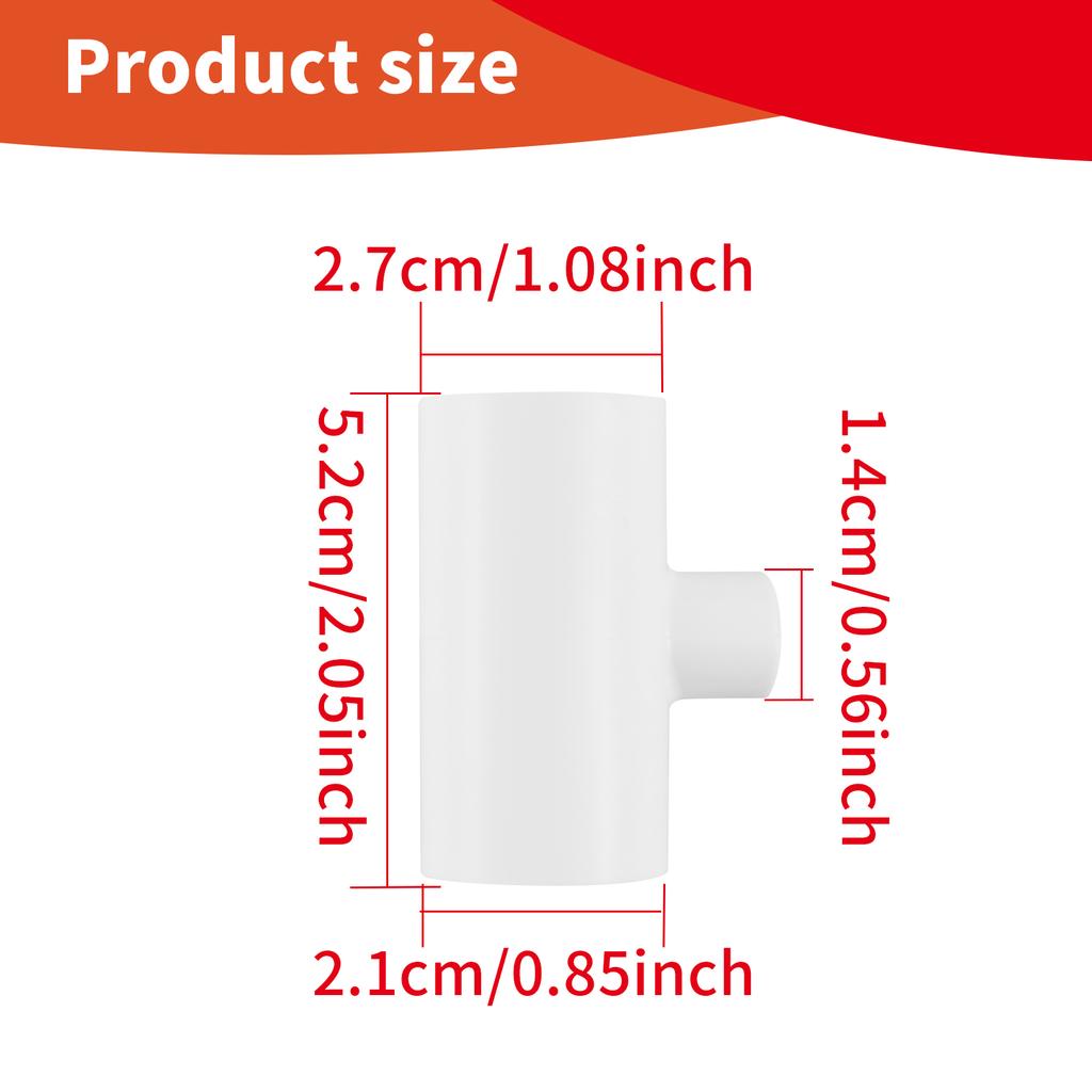 25Pcs Chicken Waterer PVC Tee Fitting White Automatic Poultry Waterer Poultry Water Drinker Waterer Nipples for Ducks Chickens