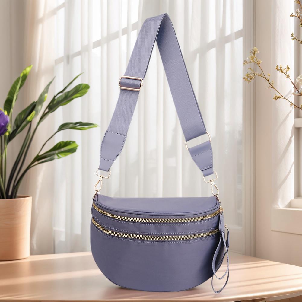 Nylon Crossbody Bag with Adjustable and Removable Strap Spacious Fanny Packs Sling Shoulder Bag Wallets Purses for Women