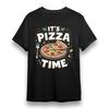 Men's T-shirt With PIZZA LOVER'S ANTHEM Graphic Unisex Black Cotton Oversize Tee