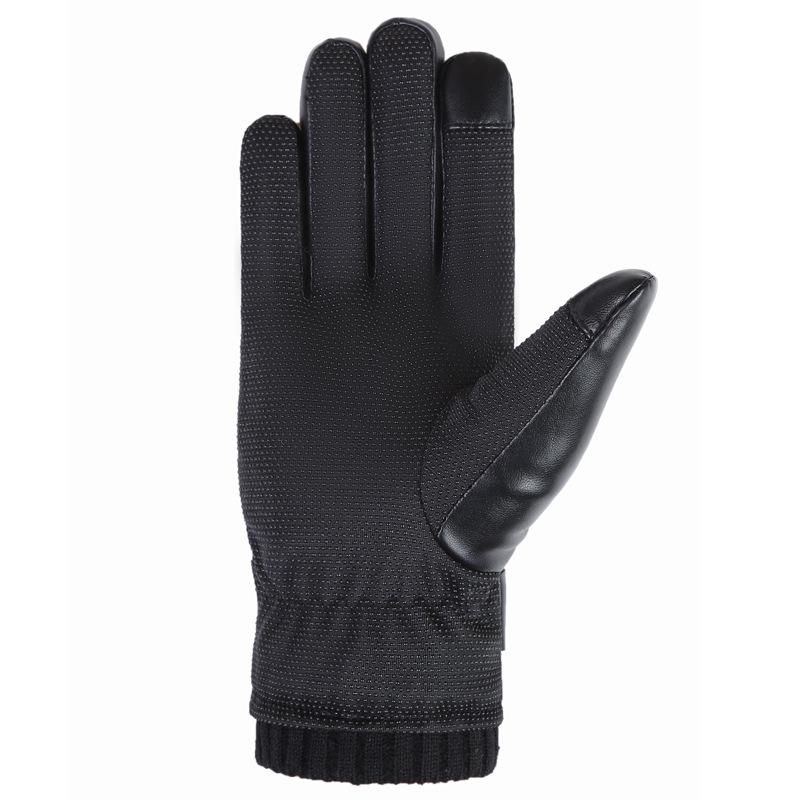 Winter Herren PU Gewaschenes Leder Bergsteigen Outdoor Radfahren Fahrrad Motorrad Elektrofahrzeug Große Baumwolle Touchscreen Warme Handschuhe