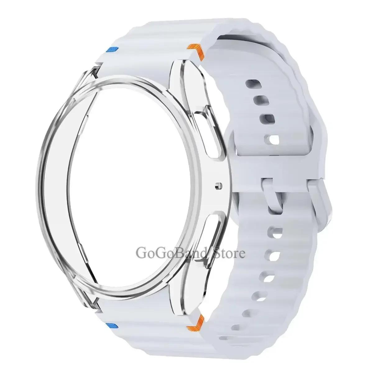 

Чохол+Ремінець для Samsung Galaxy Watch 7 6 5 4 40мм 44мм Силіконовий офіційний Ремінець ПК Захисна Кришка Бампер для Galaxy Watch 6Classic Galaxy 5 4 44mm