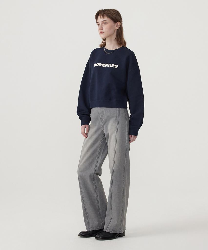 COVERNAT WOMAN Rope Cooper Logo Sweatshirt Navy