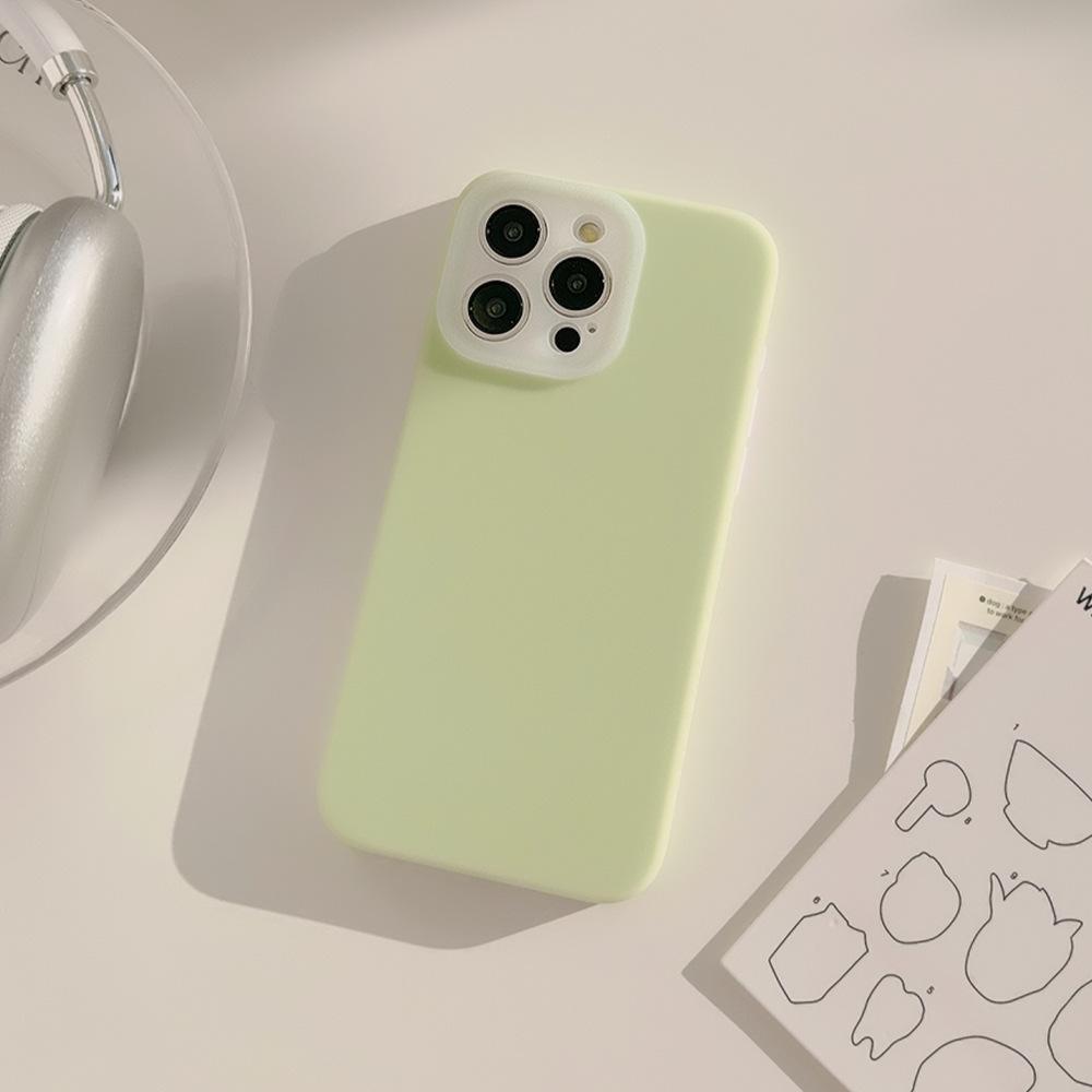 Jelly Liquid 16 Applicable To IPhone Case IPhone 15 Anti Fall 14promax Solid Color Simple 12 All Inclusive 13