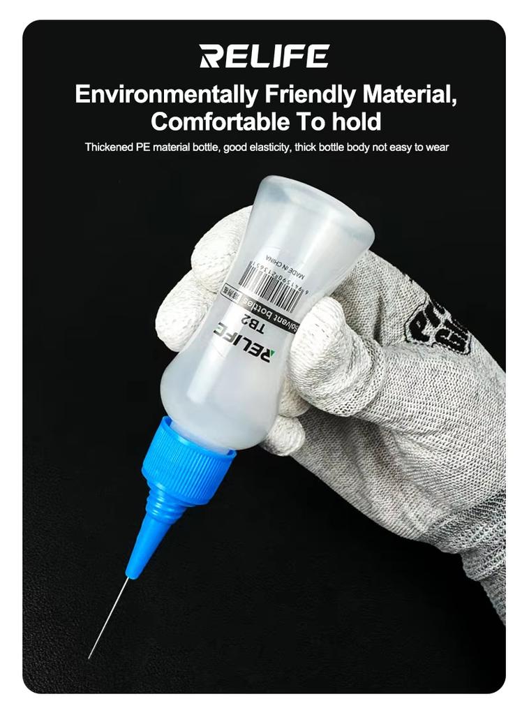 RELIFE RL-054 50ml Push Liquid Alcohol Bottle Dispenser Rosin Solder Flux Paste Mobile Phone PCB Cleaning Welding Repair Tools