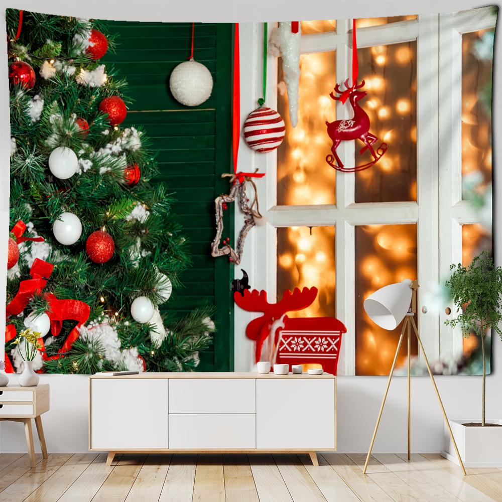 Neon Night View Cottage Tapestry Wall Hanging Christmas Day New Year Gift Hippie Boho Style Room Home Decor