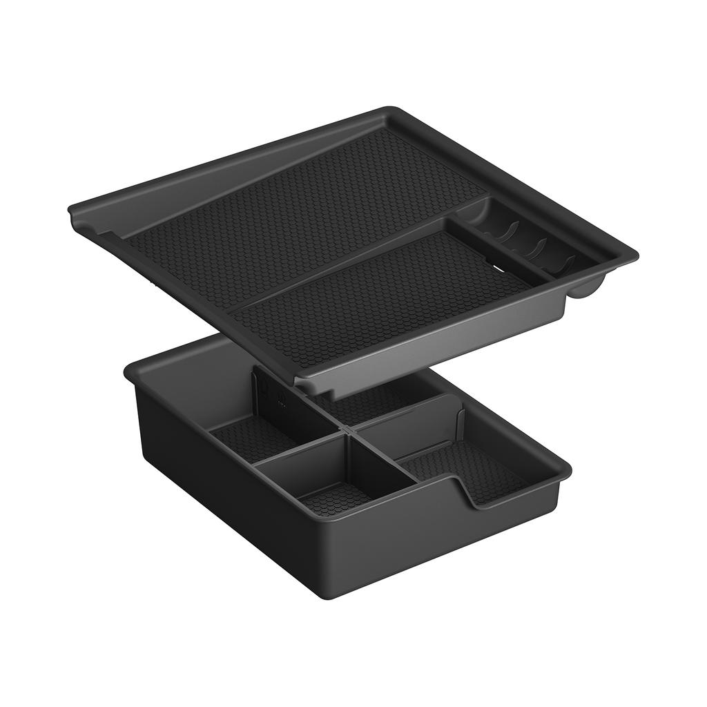 For Chevy Silverado EV 2025-2026 Center Console Storage Box Tray Double-layer Organizer Interior Accessories Tidying ABS 2PCS