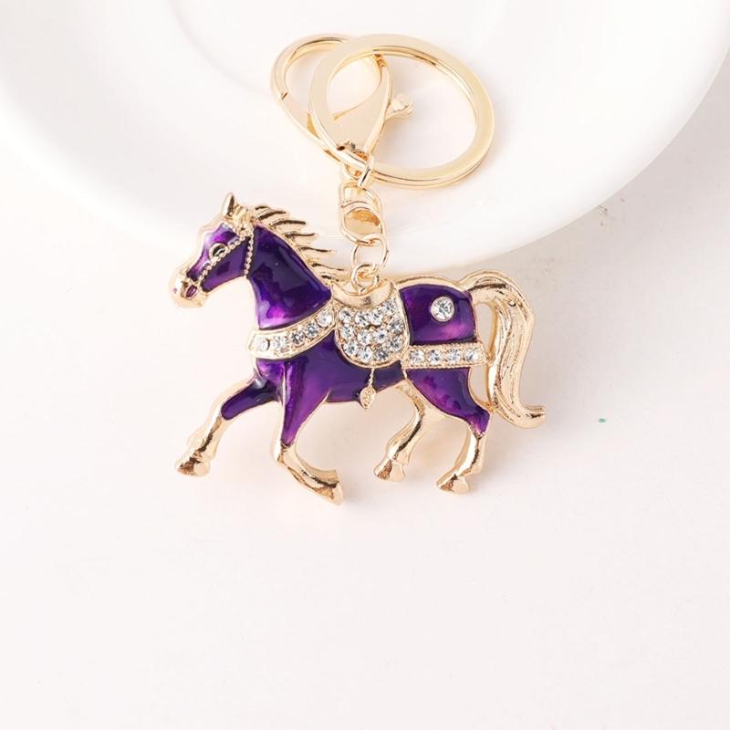 Alloy Horse Shaped Keychain for Vehicles and Bags Multifunctional Design Small Size Ornament Convenience Gift