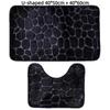 Non Slip Absorbent Bathroom Rug Set Grey Soft Pebble Design 1/2 Piece for Bathroom Toilet Front Floor Use