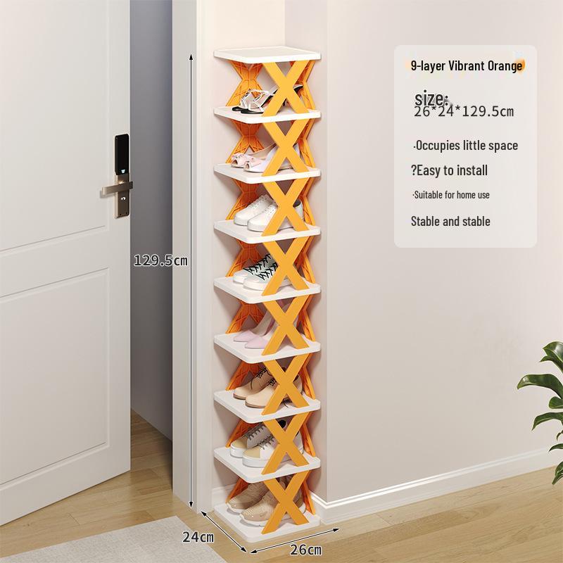 Economy Space-saving Foldable Slipper Rack: Multi-layer, Dustproof Plastic Bathroom Storage.