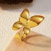 European and American fashion influencer bestseller: glossy open titanium steel ring, stainless steel plated with 18K gold, niche ring for women