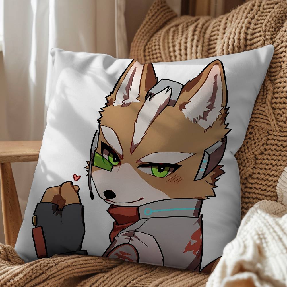 Cute Zoo Fox Game McCloud Pillow Case Office Cushions Suitable For Sofa Car Bedroom Decorative Cushion Cover