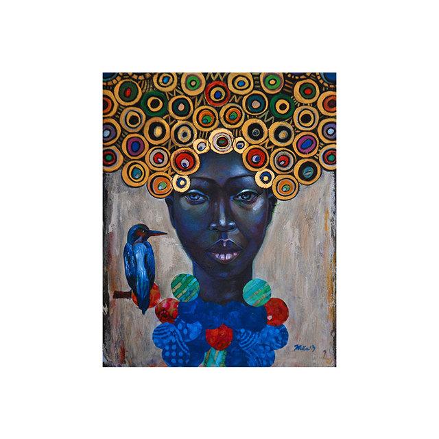 

Абстрактная африканская женская портретная картина маслом на холсте, скандинавские постеры и принты, настенная картина для декора гостиной 21cm×30cm No Frame