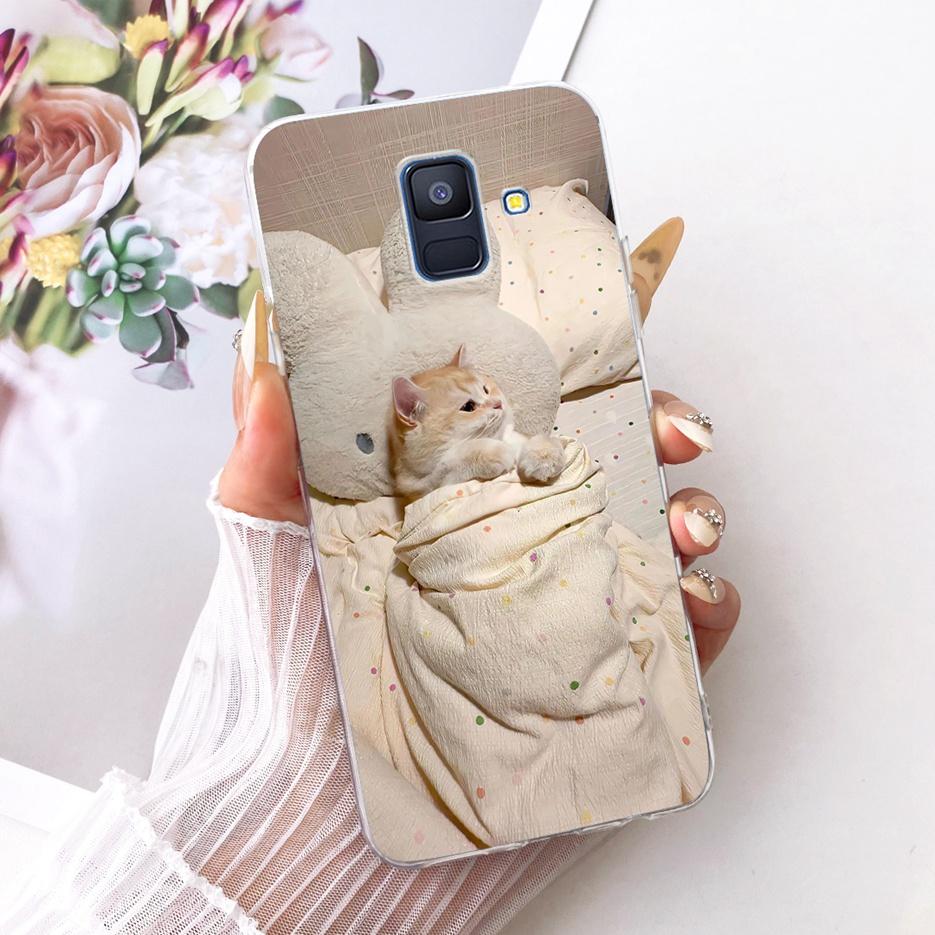 For Samsung Galaxy A6 2018 Case SM-A600F Luxury Butterfly Painted Cover Soft Silicone Shell For Samsung A6 Plus A6+ A605F Fundas