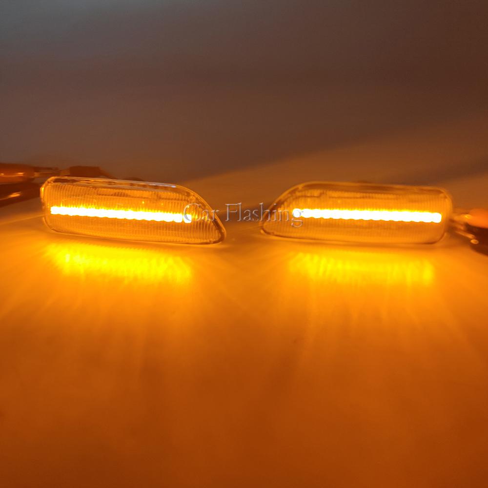 Bernsteinfarbener LED Seitenmarkierungs-Blinker Blinkleuchte für Volvo XC90 S80 XC70 V70 S60 2001-2009 Dynamische Lichtanzeigeleuchte