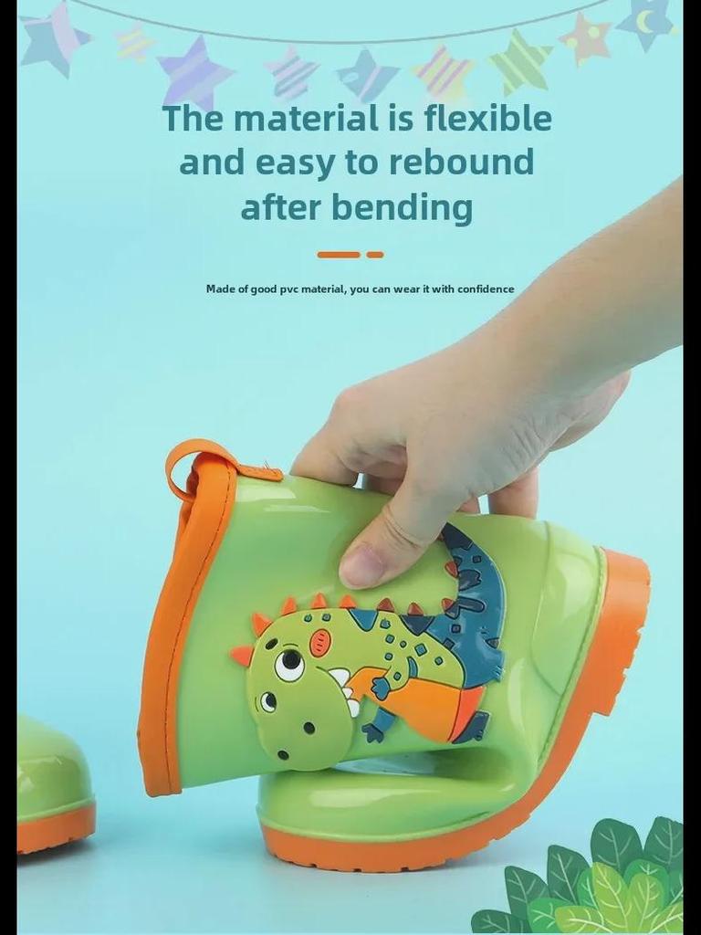 Kinder-Regenstiefel mit Cartoon-Motiv, rutschfest, wasserdicht, Gummi, für Jungen und Mädchen