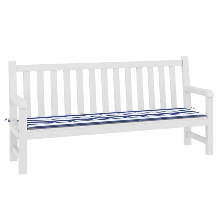 VidaXL Garden Bench Cushion, Non-Slip Chair Pad, Terrace Patio Living Room Decoration, Blue Stripes 361201