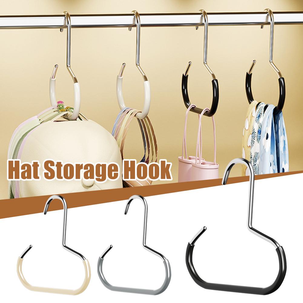 Set of 5 Easy Access Open Hook, Baseball Hat Hook Hanger Storage Rack Handbag Scarf Tie Display Rack Wardrobe Circle Ring Hook