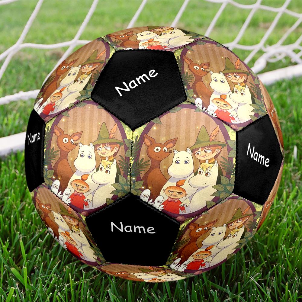 Custom Name Moomin Theme Size 5 Soccer Ball, Suitable for Both Indoor and Outdoor Matches, a Gift Suitable for Everyone.