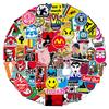Waterproof Sticker Pack of Branded Stickers for and More 100-Piece Set, Suitcases, Cars, Motorcycles, Helmets, Skateboards, Guitars, (100A)