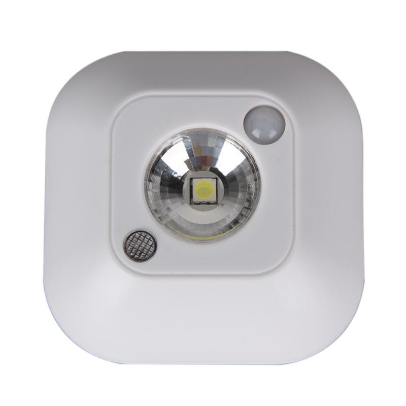 1Pc LED Battery Powered Night Light Motion Activated Sensor Lights Mini Square Wall Lamp