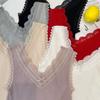 Frauen Sommer Spitze V-ausschnitt Gestrickte Leibchen Weste Tops Ärmellose Eis Seide Schlank Bodenbildung Shirt Einfarbig Oberbekleidung