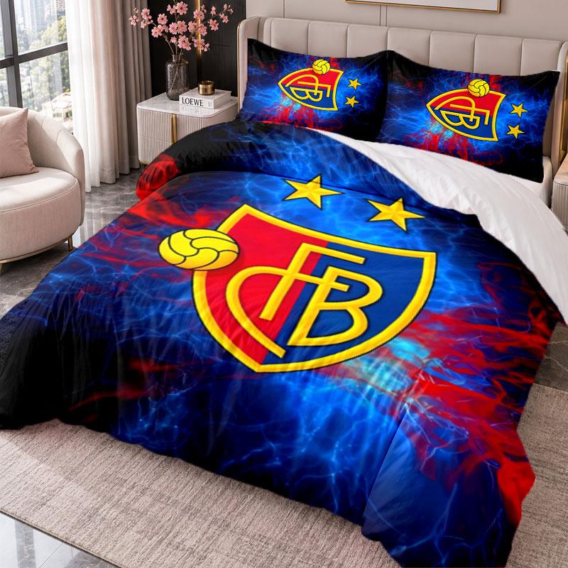 FC Basel 3Pcs Bedding Set Duvet Cover With Two Pillowcases For Bedroom Home Decoration