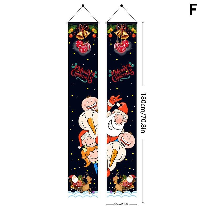 180x30cm God Jul Par på Dørbannere Festdekorativ Verandafane Oxford-stoff for Hjem Veranda Utendørs Jul Hengende Pynt Forsyninger