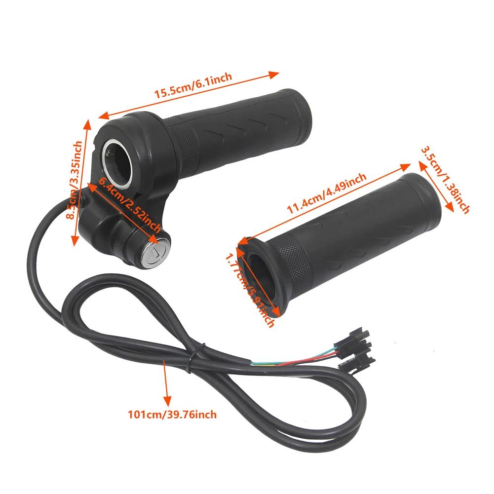 Universal Voltage E-Bike Scooter Twist Throttle Grip with Lock Key Waterproof Speed Regulating Handle Electric Motorcycle Parts