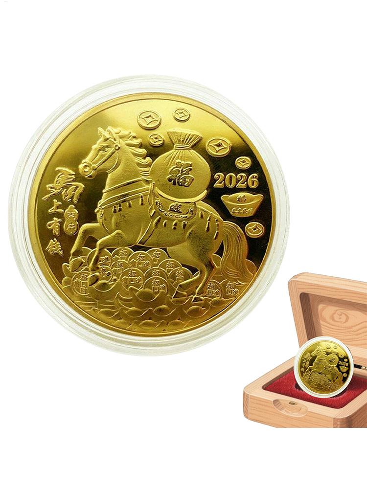 2026 Rok Konia Pamiątkowa Moneta Artystyczna Kolekcjonerska Chiński Nowy Rok Moneta Konia Kolekcja Pamiątkowa Rok Konia Kolekcjoner