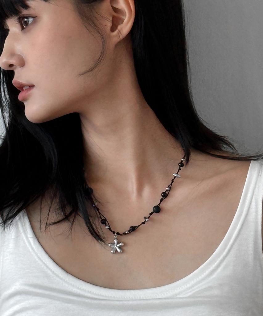 Rubati Black Jasmine Surgical Steel Necklace