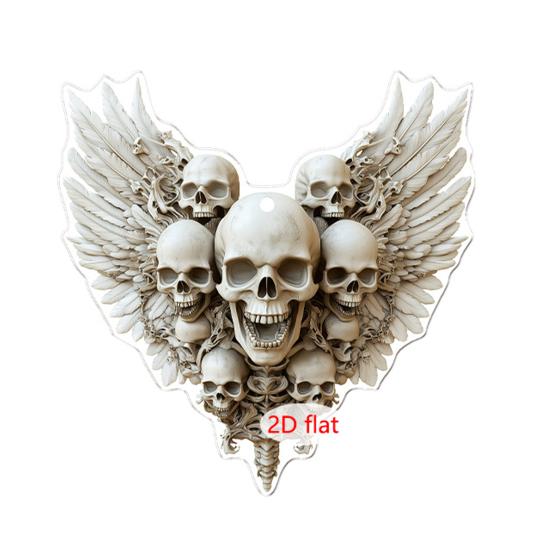 Car Pendant Halloween Series 2D Doll Charm Ghosts Pumpkins Skeletons Festive Car Ornament Auto Rearview Mirror Decoration