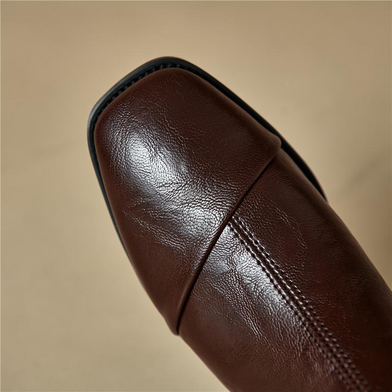 Women's Low-heeled Short Boots Autumn and Winter New Comfortable and Versatile Solid-color Thick-heeled Large-size Simple Short Boots