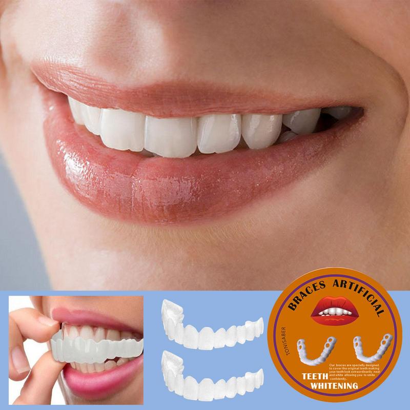 Hot Sell Teeth Veneers Snap On Tooth Cover Set Dentures Dental Veneers Snap On False Teeth Upper & Lower Imitation Teeth Braces