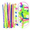 8/16pcs Manual Pushing Threaded Flying Round Disc Colorful Outdoor Bamboo Dragonfly Outdoor Activities Experiments