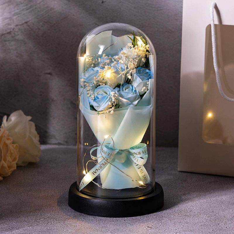 Rose Eternal Life Flower Starry Sky Glass Cover Living Room Decor Gift for Girlfriend Birthday Gift Valentine's Day Mother's Day