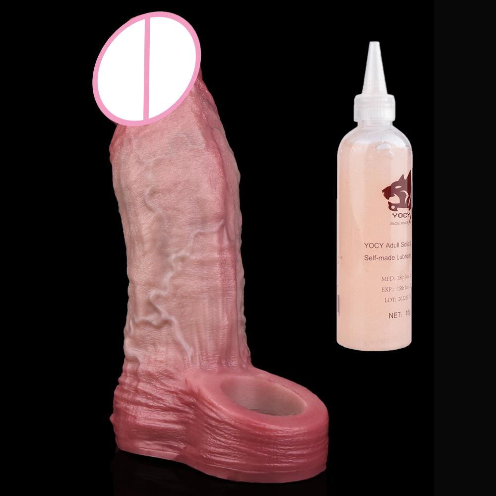 SXXY Multi-Types Skin Touch Hollow Dildo Silicone Male Dick Extender Realistic Delay Ejaculation Sex Toys For Men 18+ Couple Sex