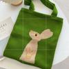 Animal Crochet Bag Handmade Knitted Tote Bag Fashion Rabbit Handbag  Shopping