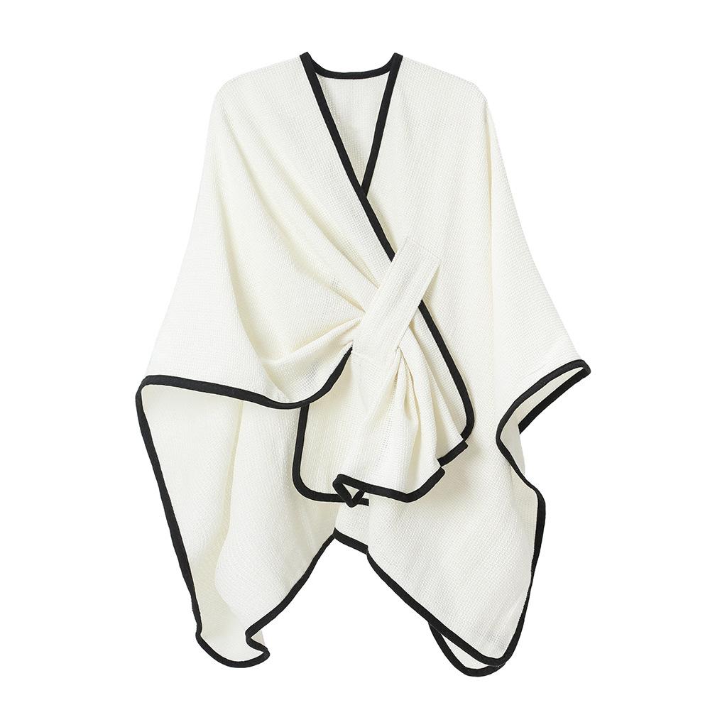 Women Solid Color Cape Shawl With