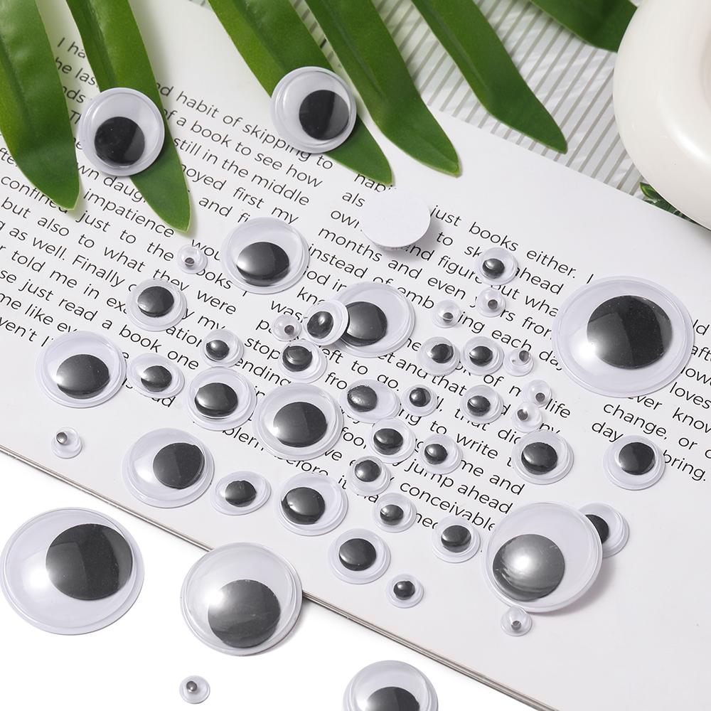

50/100/200pcs Self-adhesive Wobbly Wiggle Eyes 3D Moving Eye for DIY Scrapbooking Toys Dolls Kids DIY Accessories 5-24mm 5mm x 200pcs білий
