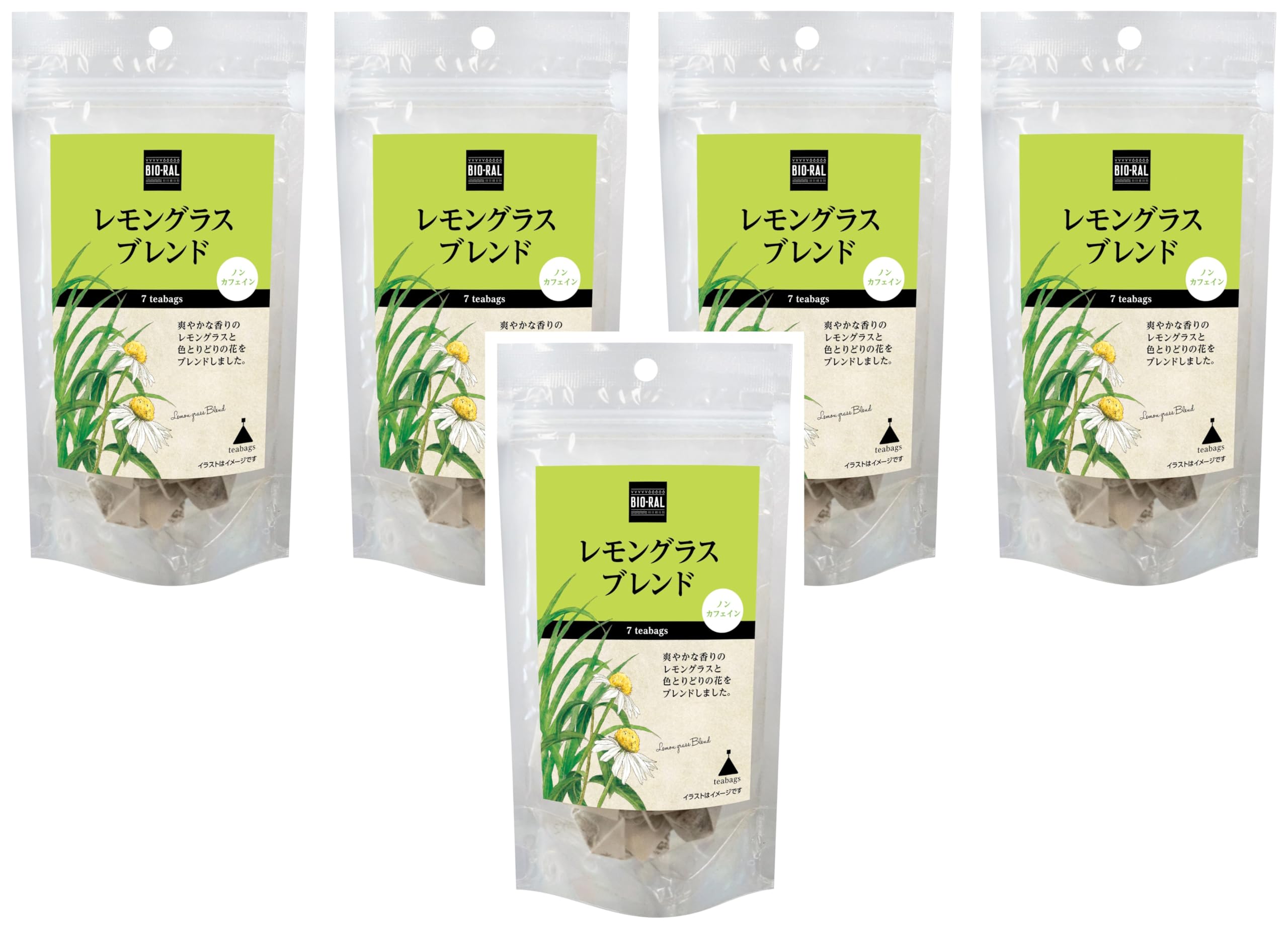 Bioral Herbal Tea Lemongrass Blend 7 Tea Bags x 5 Packs