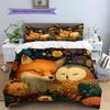 Owl and Fox  Pattern Bedding Quilt Set Quilt Cover Pillowcase Home Decoration  Gift (1 * Duvet Cover + 2 * Pillowcase, Without Core)