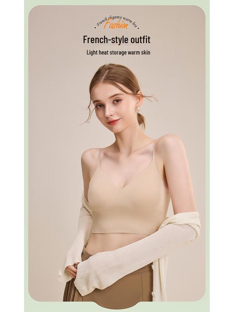 Women's Autumn/Winter Spaghetti Strap Camisole with Built-in Bra & Pads