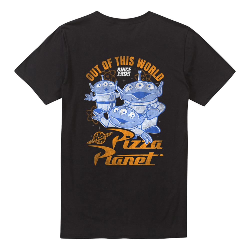 Toy Story Unisex Adult Pizza Planet Aliens Back Print T-Shirt