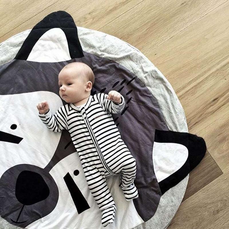 Fox Print Animals Cuddle Play Mat With Soft Fabric For Infant Development And Parentchild Interaction
