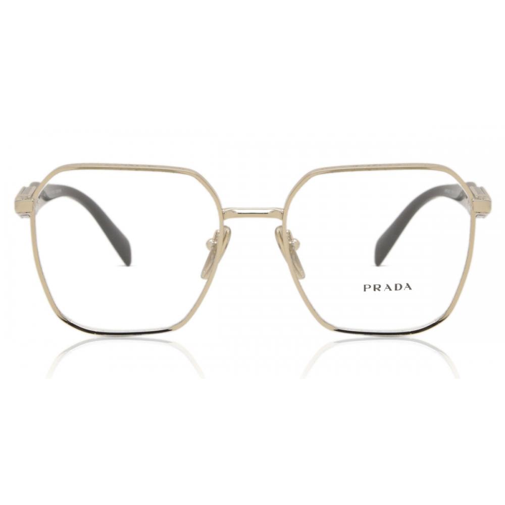 

Prada Pr 56zv Asian Fit Zvn1o1 Women Eyeglasses Pale Gold/53
