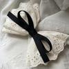 Lace, hollowed-out flower-shaped bow hair clip, women's back of the head hair clip, elegant and simple hair accessory