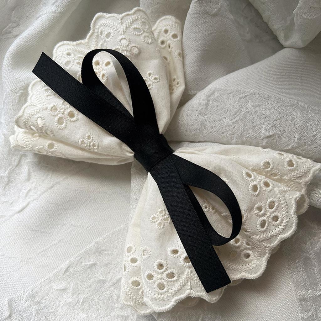 Lace, hollowed-out flower-shaped bow hair clip, women's back of the head hair clip, elegant and simple hair accessory